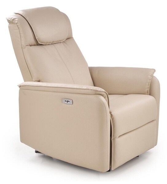 Podesiva fotelja Houston 653Svijetlo smeđa, 103x75x94cm, Eko koža, Djelomično sastavljeno