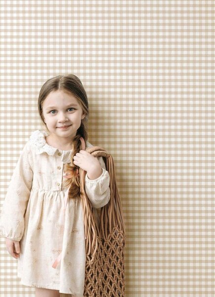 Flis tapeta za zid, bež, bijela, kockice, 4483, Momi, Parato by Cristiana Masi | Ljepilo Gratis