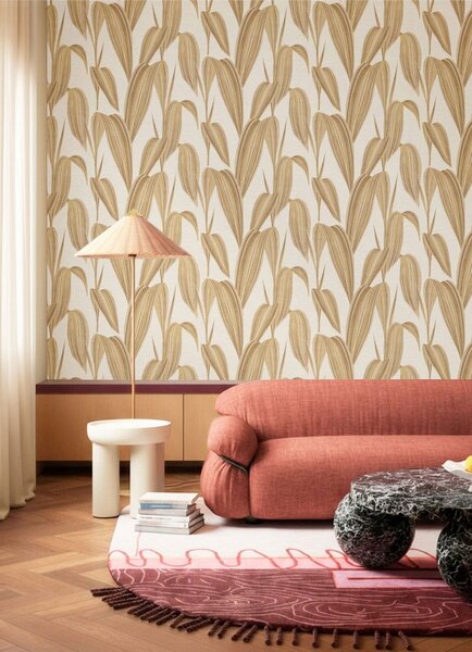 Flis tapeta za zid, bež, smeđa, lišće, 5833, Jaipur, Parato by Cristiana Masi | Ljepilo Gratis