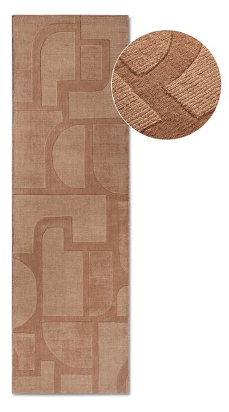 Smeđa ručno rađena vunenia staza 80x250 cm Alexis – Villeroy&Boch