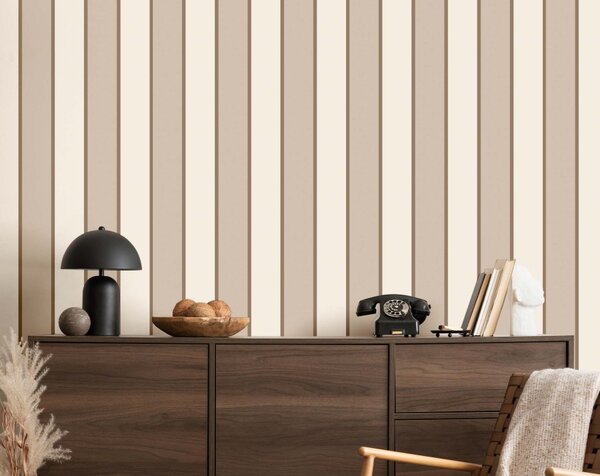 Flis tapeta za zid, bež-smeđa, pruge, 38468, Top Stripes, Parato by Cristiana Masi | Ljepilo Gratis