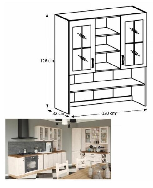 Zondo.hr Kuhinjska vitrina (nadogradnja) Regnar K120 . 788734