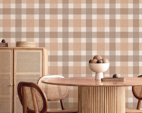 Flis tapeta za zid, smeđa, imitacija tkanine, 38424, Top Stripes, Parato by Cristiana Masi | Ljepilo Gratis