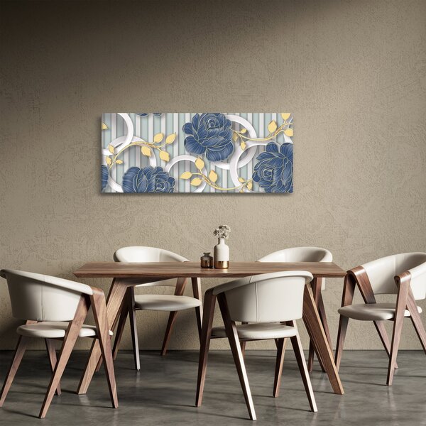 Slika - Ruže i krugovi (120x50 cm)