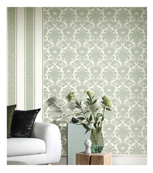 Flis tapeta za zid, krem-zelena, pruge, 23675, The Best Classic & Elegant, Cristiana Masi by Parato | Ljepilo Gratis