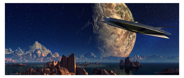 Slika - Dolazak vanzemaljaca (120x50 cm)