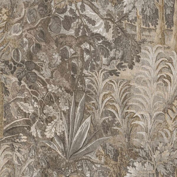 Flis tapeta za zid, siva, crna, biljke, lišće, 5821, Jaipur, Parato by Cristiana Masi | Ljepilo Gratis