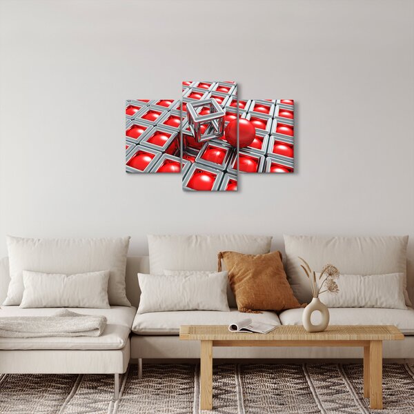 Slika - 3D metalik apstrakcija (90x60 cm)
