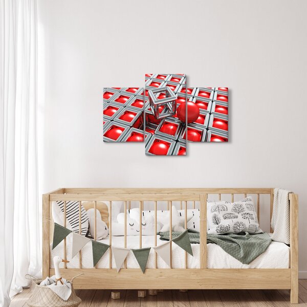 Slika - 3D metalik apstrakcija (90x60 cm)