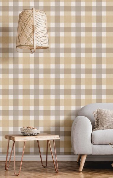 Flis tapeta za zid, sivo-bež, imitacija tkanine, 38422, Top Stripes, Parato by Cristiana Masi | Ljepilo Gratis