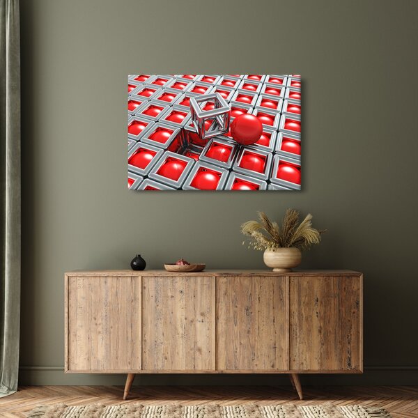Slika - 3D metalik apstrakcija (90x60 cm)