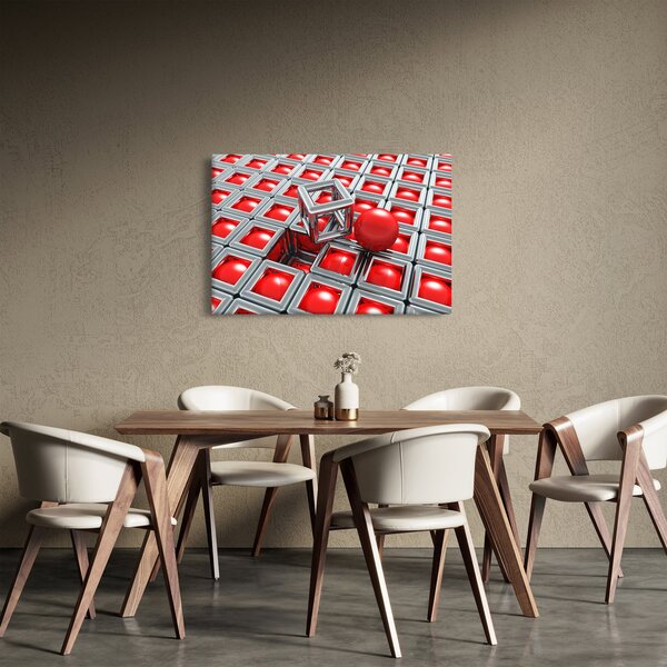 Slika - 3D metalik apstrakcija (90x60 cm)
