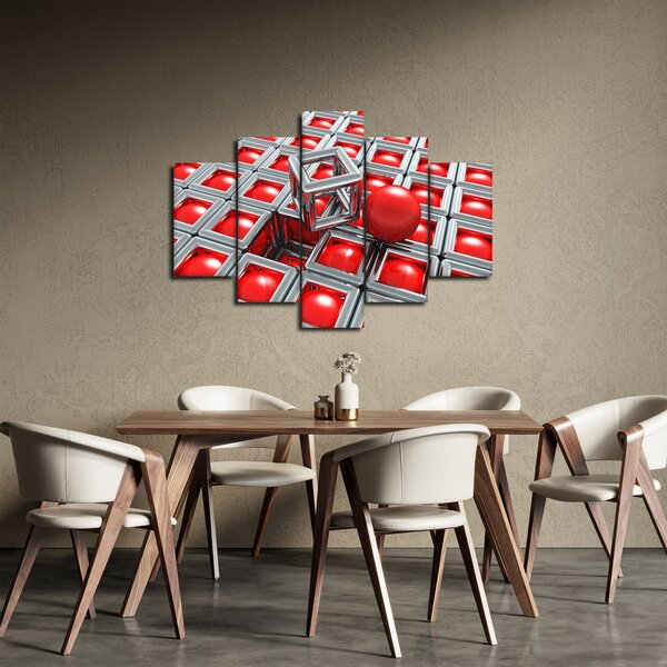 Slika - 3D metalik apstrakcija (150x105 cm)