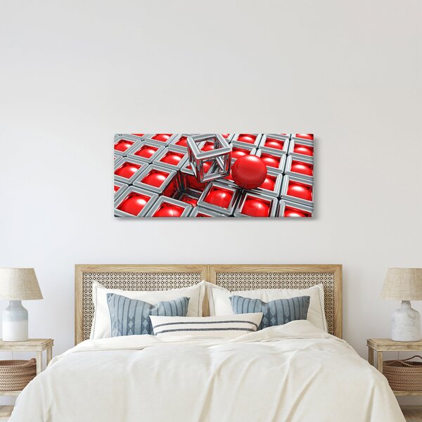 Slika - 3D metalik apstrakcija (120x50 cm)