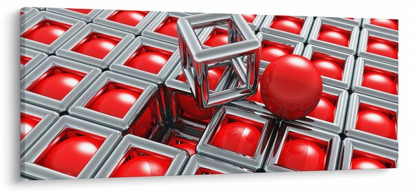 Slika - 3D metalik apstrakcija (120x50 cm)