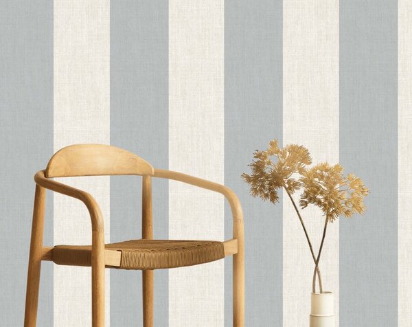 Flis tapeta za zid, sivo-plava, imitacija tkanine, pruge, 38476, Top Stripes, Parato by Cristiana Masi | Ljepilo Gratis