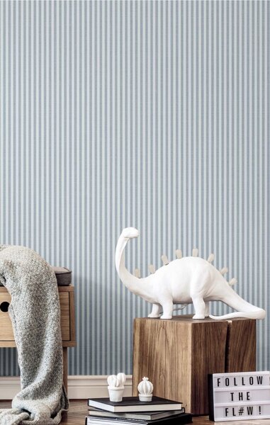 Flis tapeta za zid, sivo-plava, imitacija tkanine, pruge, 38486, Top Stripes, Parato by Cristiana Masi | Ljepilo Gratis