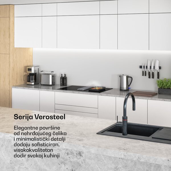 Klarstein Verosteel indukcijska ploča za kuhanje s integriranom napa, elegantna, minimalistička, snažna 8400W 80cm