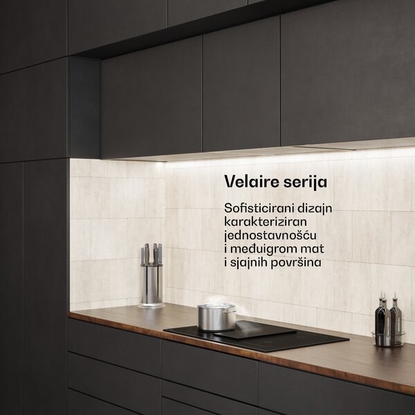 Klarstein Velaire Flex indukcijska ploča za kuhanje s integriranom napa, minimalistički, snažan, 8400W, 80 cm