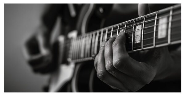 Slika prsti na žicama gitare