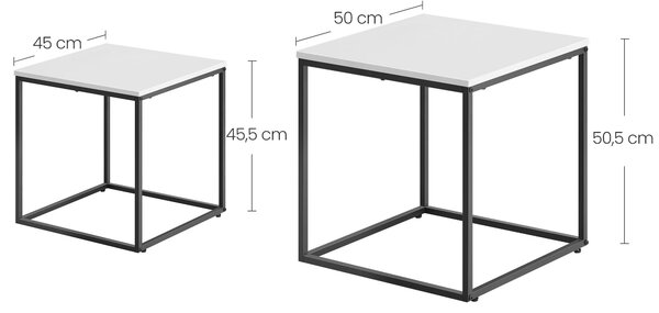 Set 2 kom konferencijskih stolića QUADRO, bijeli
