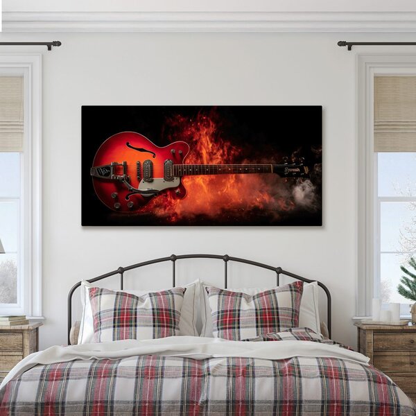 Slika električna gitara u vatri