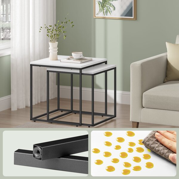 Set 2 kom konferencijskih stolića QUADRO, bijeli