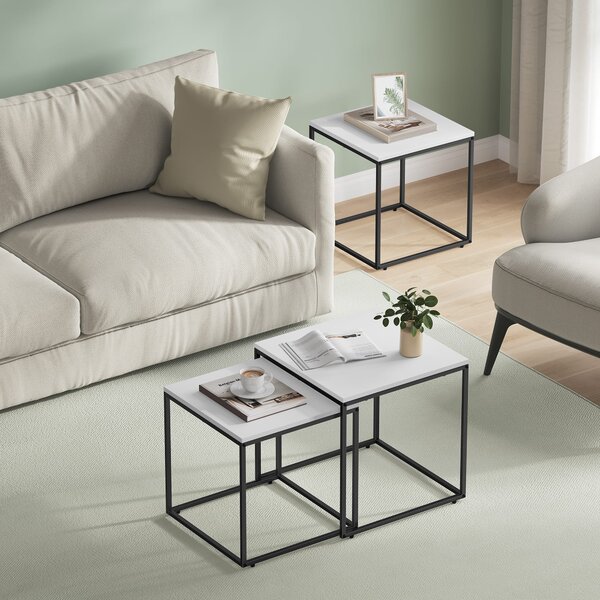Set 2 kom konferencijskih stolića QUADRO, bijeli