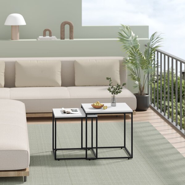 Set 2 kom konferencijskih stolića QUADRO, bijeli