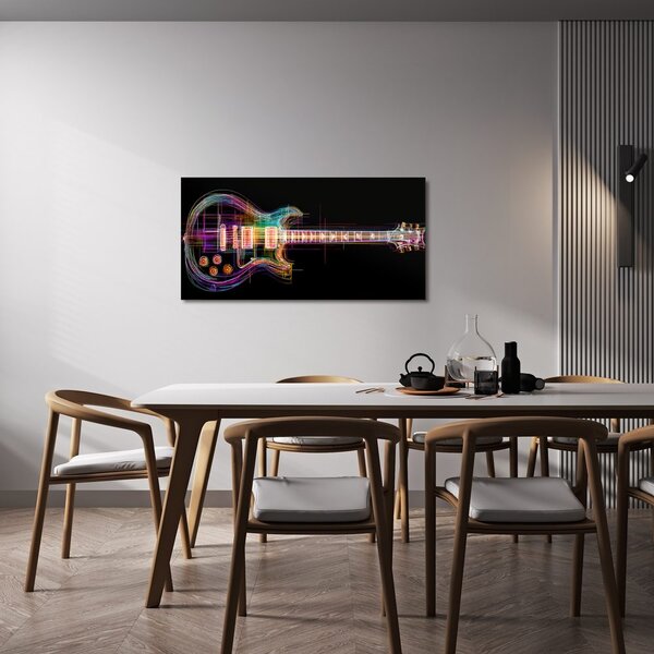 Slika neonska gitara na crnom