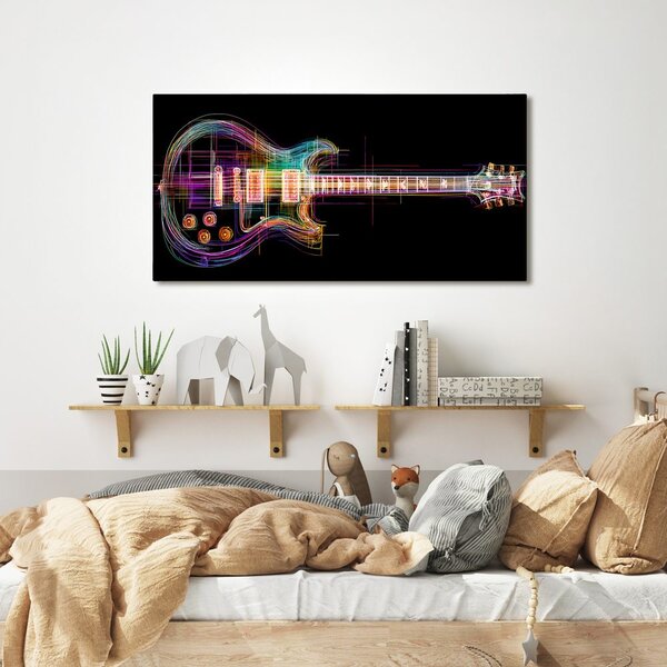 Slika neonska gitara na crnom