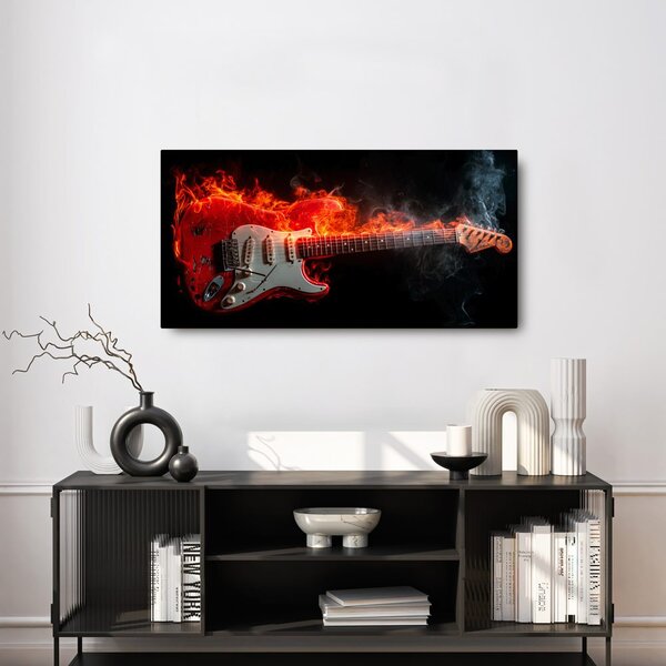 Slika električna gitara i vatra