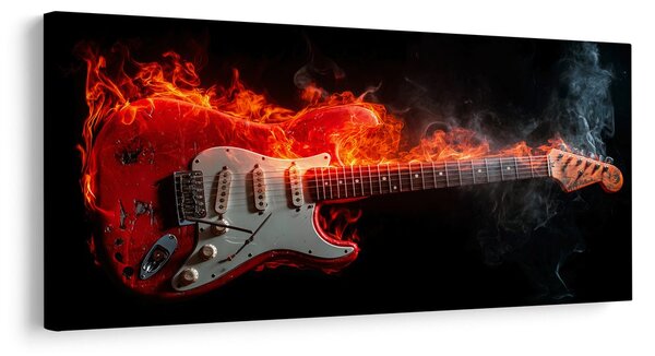 Slika električna gitara i vatra