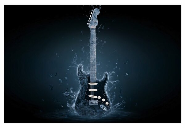 Slika električna gitara u plavom