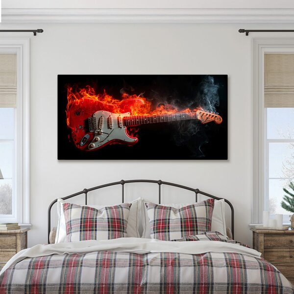 Slika električna gitara i vatra