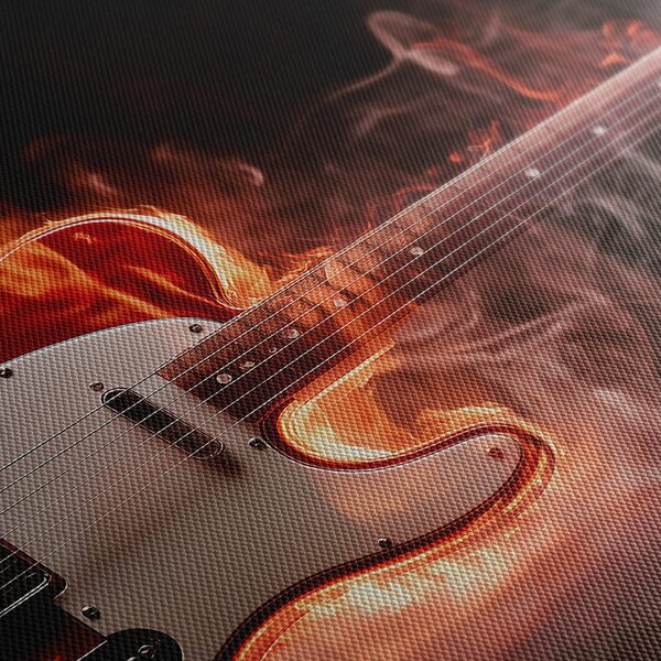 Slika goruća gitara u plamenu