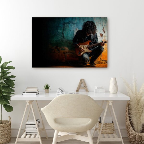 Slika gitarist u tamnoj atmosferi