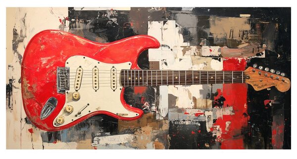 Slika crvena električna gitara