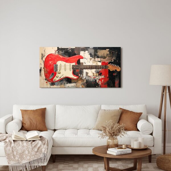 Slika crvena električna gitara