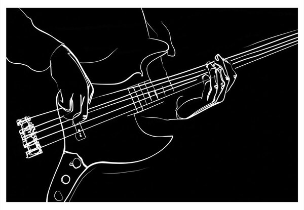 Slika glazbene linije bas gitare