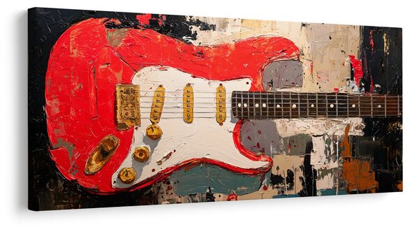 Slika crvena gitara na platnu