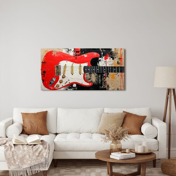 Slika crvena električna gitara
