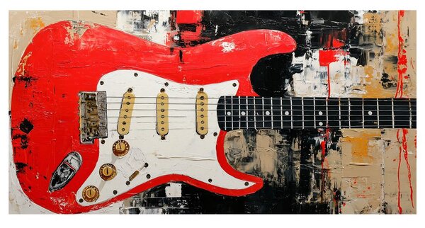 Slika crvena električna gitara