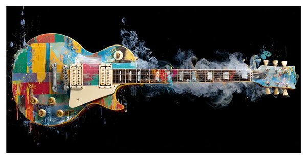 Slika šarena električna gitara