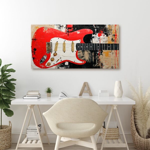 Slika crvena električna gitara