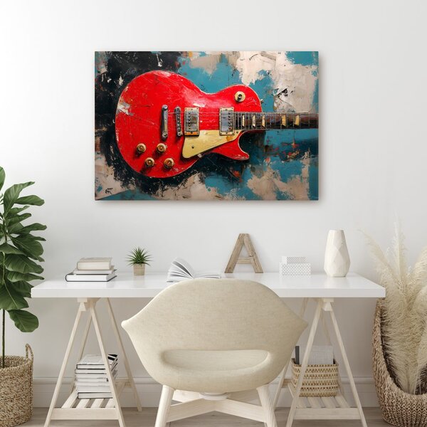 Slika crvena električna gitara