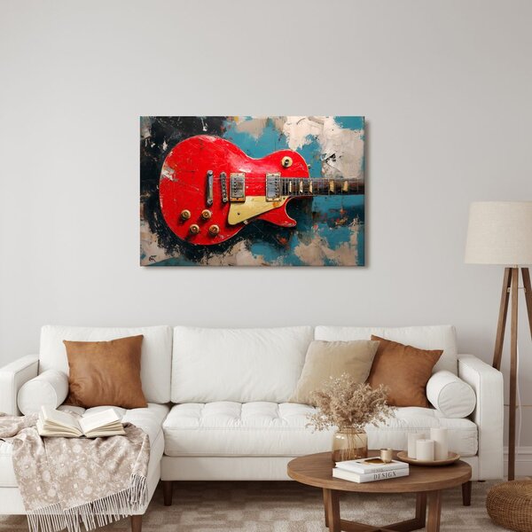 Slika crvena električna gitara