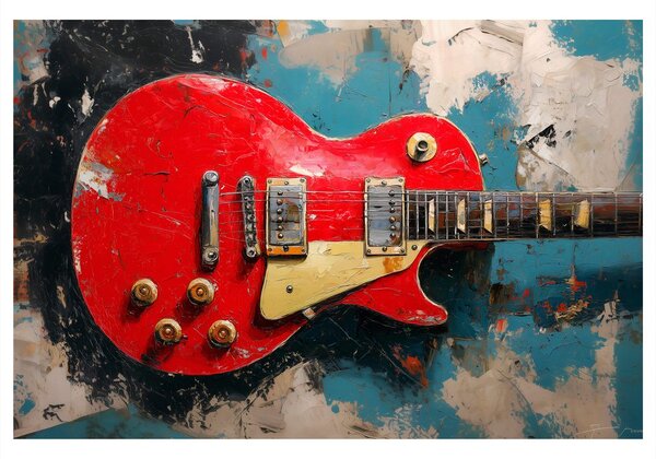 Slika crvena električna gitara