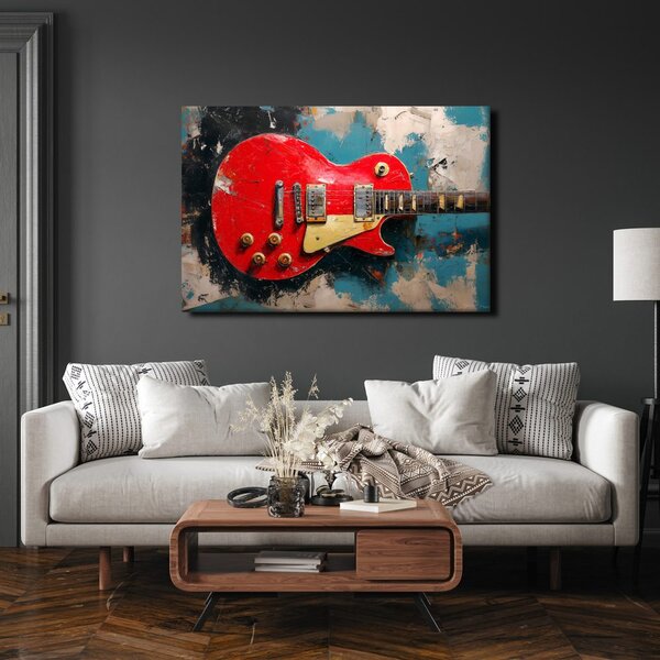 Slika crvena električna gitara
