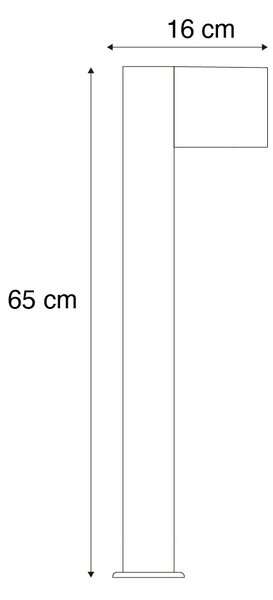 Vanjska svjetiljka aluminijska s uzorkom drveta s šiljkom za zemlju i kabelskom uvodnicom 65 cm IP44 - Baleno